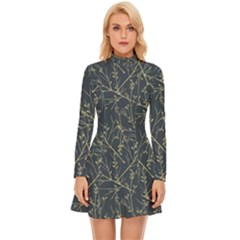 Nature Twigs Long Sleeve Velour Longline Dress