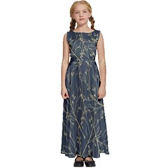 Nature Twigs Kids  Satin Sleeveless Maxi Dress by artworkshop