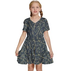 Nature Twigs Kids  Short Sleeve Tiered Mini Dress