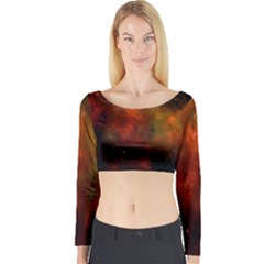 Space Science Long Sleeve Crop Top by artworkshop