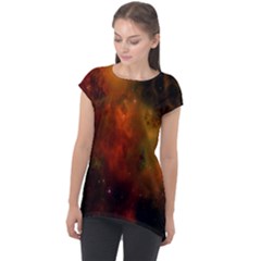 Space Science Cap Sleeve High Low Top by artworkshop