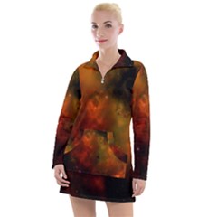 Space Science Women s Long Sleeve Casual Dress by artworkshop