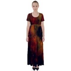 Space Science High Waist Short Sleeve Maxi Dress by artworkshop