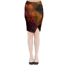 Space Science Midi Wrap Pencil Skirt by artworkshop