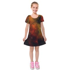 Space Science Kids  Short Sleeve Velvet Dress by artworkshop