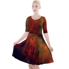 Space Science Quarter Sleeve A-line Dress by artworkshop