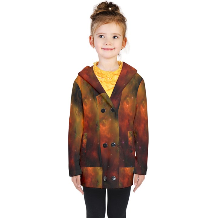 Space Science Kids  Double Breasted Button Coat