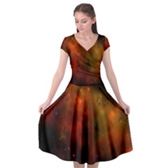 Space Science Cap Sleeve Wrap Front Dress by artworkshop