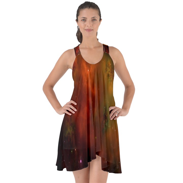 Space Science Show Some Back Chiffon Dress