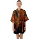 Space Science Half Sleeve Satin Kimono  View1