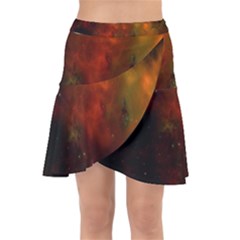 Space Science Wrap Front Skirt by artworkshop