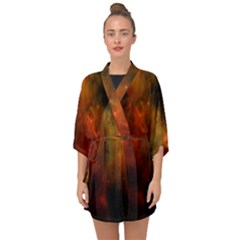 Space Science Half Sleeve Chiffon Kimono by artworkshop