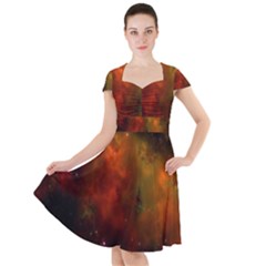 Space Science Cap Sleeve Midi Dress by artworkshop