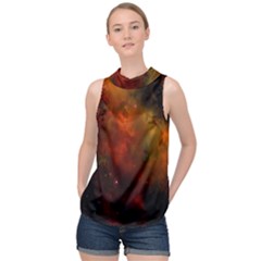 Space Science High Neck Satin Top by artworkshop