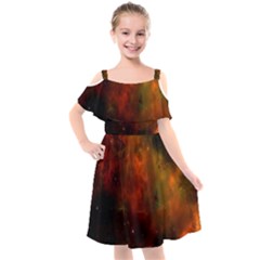 Space Science Kids  Cut Out Shoulders Chiffon Dress by artworkshop