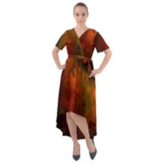 Space Science Front Wrap High Low Dress by artworkshop