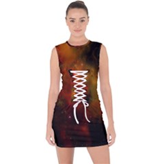 Space Science Lace Up Front Bodycon Dress by artworkshop