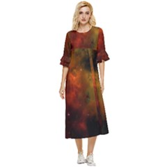 Space Science Double Cuff Midi Dress by artworkshop