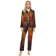 Space Science Womens  Long Sleeve Velvet Pocket Pajamas Set