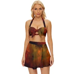 Space Science Vintage Style Bikini Top And Skirt Set  by artworkshop