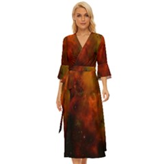 Space Science Midsummer Wrap Dress