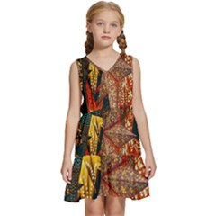 Stars-002 Kids  Sleeveless Tiered Mini Dress