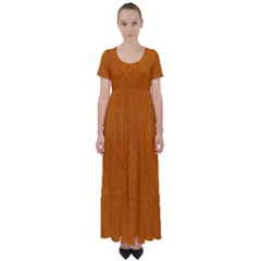 Orange High Waist Short Sleeve Maxi Dress by nate14shop