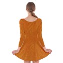 Orange Long Sleeve Velvet Skater Dress View2