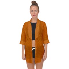 Orange Open Front Chiffon Kimono by nate14shop