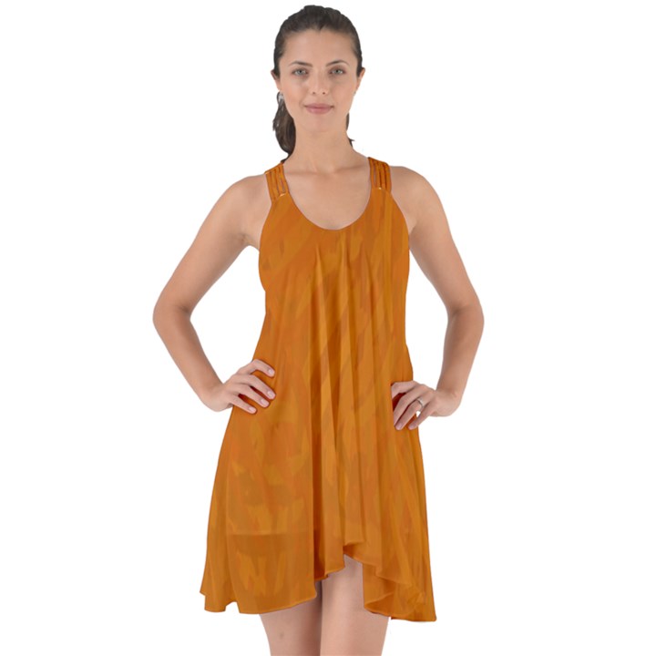 Orange Show Some Back Chiffon Dress