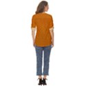 Orange Zip Up Long Sleeve Blouse View4