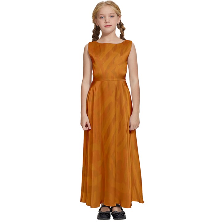 Orange Kids  Satin Sleeveless Maxi Dress