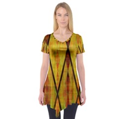 Rhomboid 002 Short Sleeve Tunic  by nate14shop