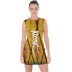 Rhomboid 002 Lace Up Front Bodycon Dress by nate14shop