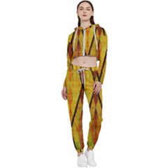 Rhomboid 002 Cropped Zip Up Lounge Set by nate14shop