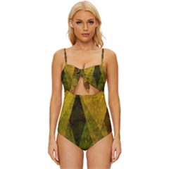 Rhomboid 001 Knot Front One-piece Swimsuit