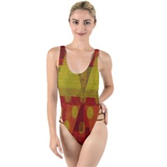 Rhomboid 003 High Leg Strappy Swimsuit