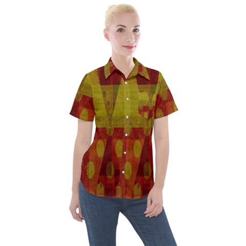 Rhomboid 003 Women s Short Sleeve Pocket Shirt by nate14shop