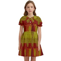 Rhomboid 003 Kids  Bow Tie Puff Sleeve Dress