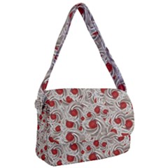 Cream With Cherries Motif Random Pattern Courier Bag by dflcprintsclothing