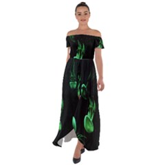 Jellyfish Off Shoulder Open Front Chiffon Dress