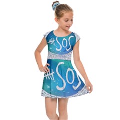 5 Seconds Of Summer Collage Quotes Kids  Cap Sleeve Dress by nate14shop