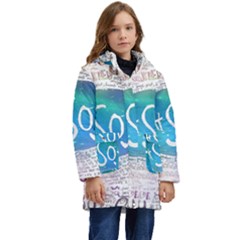 5 Seconds Of Summer Collage Quotes Kid s Hooded Longline Puffer Jacket