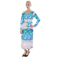 5 Seconds Of Summer Collage Quotes Velvet Maxi Wrap Dress by nate14shop