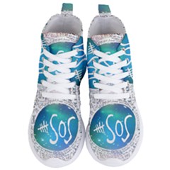 5 Seconds Of Summer Collage Quotes Women s Lightweight High Top Sneakers by nate14shop