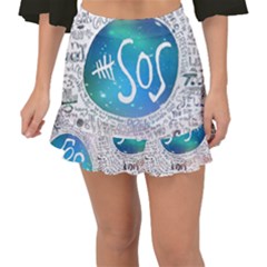 5 Seconds Of Summer Collage Quotes Fishtail Mini Chiffon Skirt by nate14shop