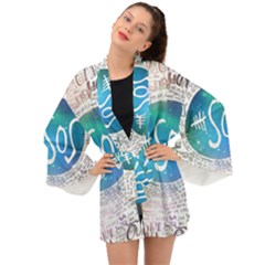 5 Seconds Of Summer Collage Quotes Long Sleeve Kimono by nate14shop