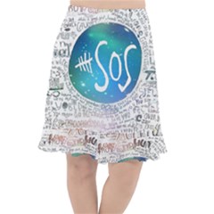 5 Seconds Of Summer Collage Quotes Fishtail Chiffon Skirt by nate14shop