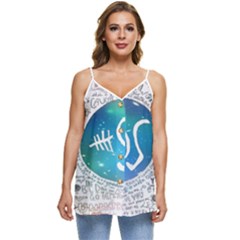 5 Seconds Of Summer Collage Quotes Casual Spaghetti Strap Chiffon Top