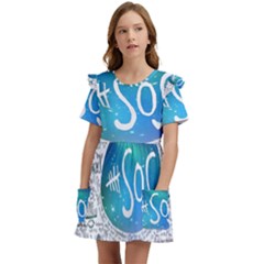 5 Seconds Of Summer Collage Quotes Kids  Frilly Sleeves Pocket Dress